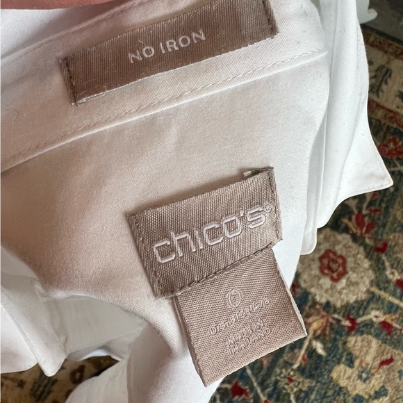 Chico’s No Iron Classic White Button Down Blouse - Picture 5 of 7